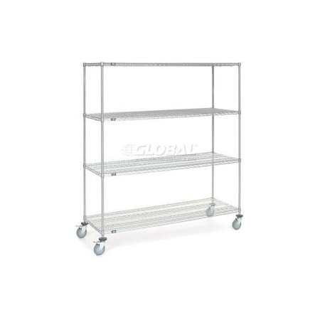 Nexel    Chrome ESD Wire Shelf Truck, 4 Shelf, 24L X 21W X 80H, Polyurethane Casters